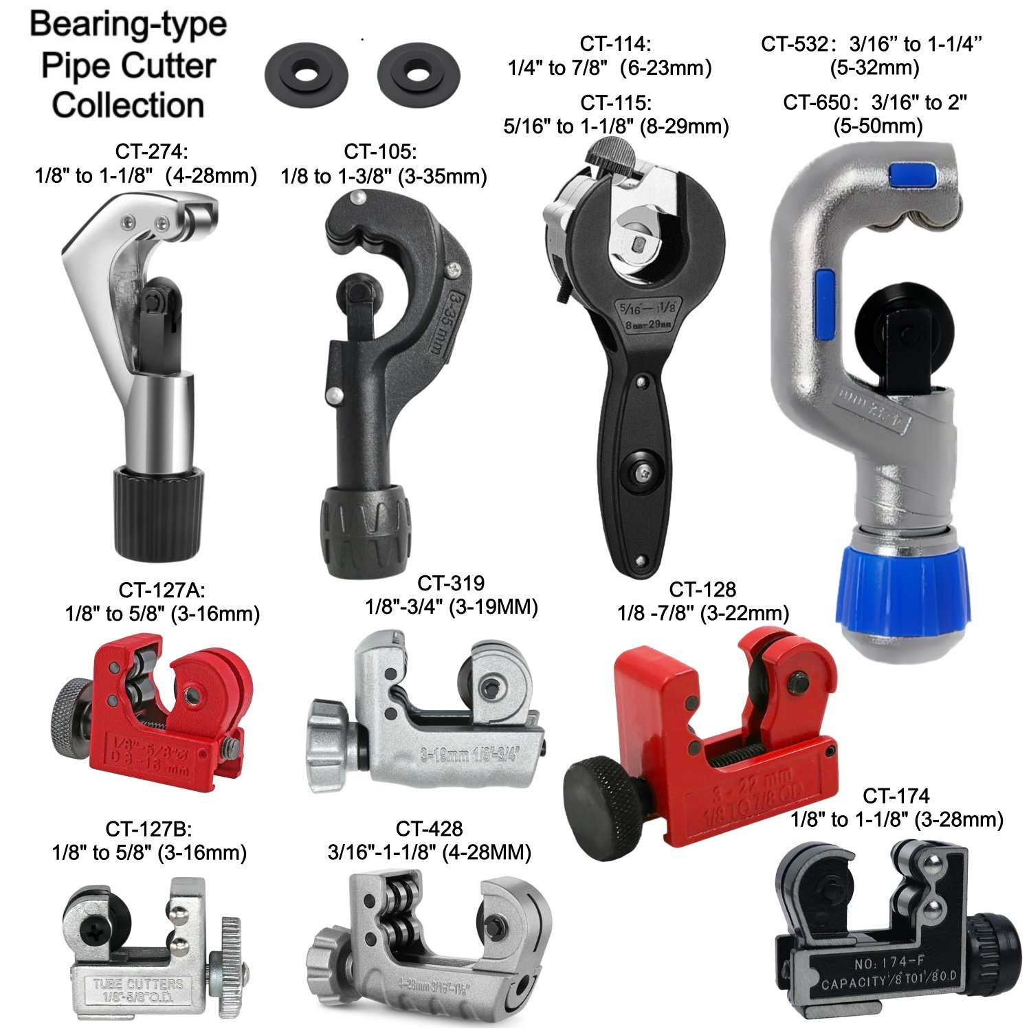 Pipe Cutter Ratchet - Tagliatubi a Cuscinetti Rotante Manuale per