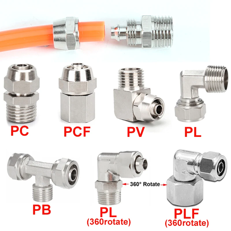 Compression Fitting Brass - Raccordi pneumatici in rame Raccordo aria
